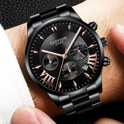 2020 Mens Watches Fashion Stainless Steel Top Brand Luxury Business Calendar Quartz Watch for Men Reloj Hombre Relogio Masculino