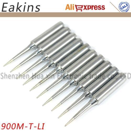 10pcs/lots Lengthen Lead-free Solder Tip Set 936 Soldering Station 900M-T-LI FOR Hakko Saike 852 936 909D 8586 852D
