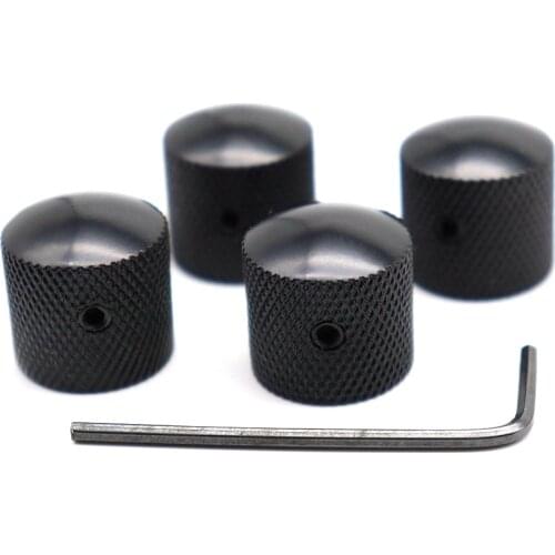 Pack of 4pcs Metal Dome Knob Volume Tone Control Knobs Screw Type for FD ST LP Electric Guitar or Bass