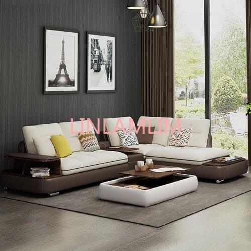 Living Room Sofa set corner sofa real genuine cow leather sectional sofas minimalist modern muebles de sala moveis para casa
