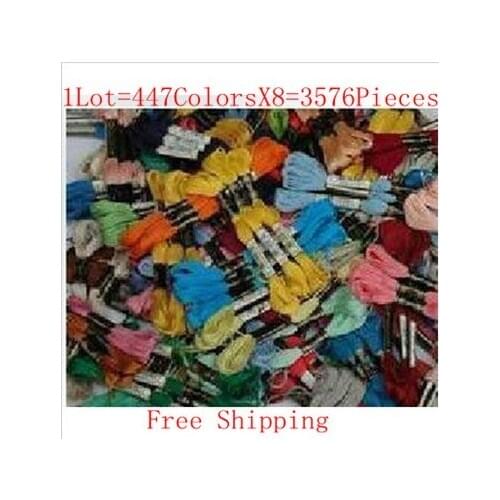 Toprated Cross Stitch Similar DMC Thread Knitting Thread 1Lot=447ColorsX8=3576PCS Free Shipping
