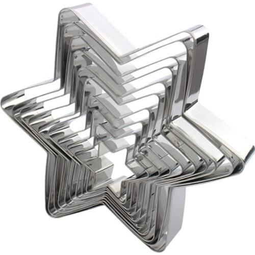 2021 New Star Cookie Cutter Set 10 Piece Assorted Sizes Star Cookie Molds Stainless Steel Metal Six pointed Star Shapes Molds