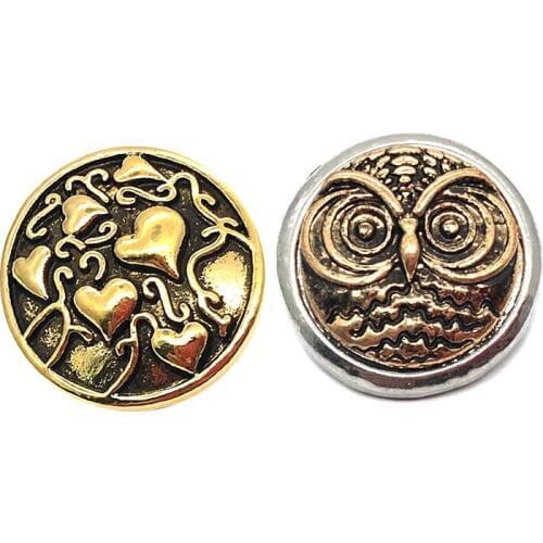 Wholesale w040 18mm 20mm rhinestone metal button for snap button Bracelet Necklace Jewelry For Women Silver jewelry