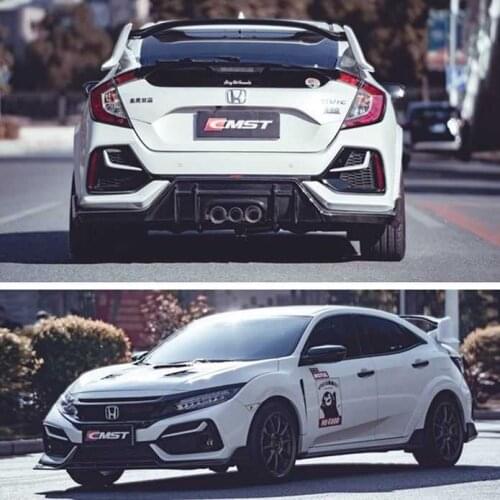 Suitable for Hatchback Honda Civic Modified Cmst Carbon Fiber Front Side Skirt and Rear Lip Wide Body Tail Cover