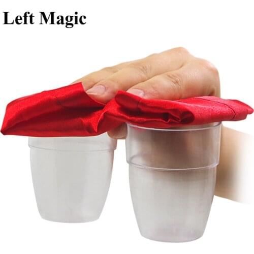 Hanging Cup Magic Tricks Handkerchief Sucks Cup Stage Magic Props Illusions Gimmick Props Accessories Mentalism Comedy