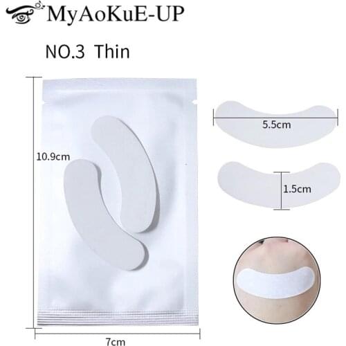 Transparent Eyelashes Pad Extension Patches No.3 Thin Types Under Eye Pad For Eyelashes 50 pack Silicone Pads Eyelash tool