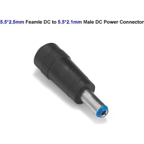 5.5mm x 2.5mm Female To 5.5 x 2.1mm Male DC Jack Plug Power Connector Female to Male DC Power Adapter Connector