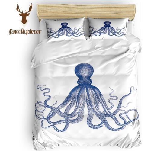 FamilyDecor DHL Free Shipping Octopus Cthulhu George Eve Of All SaintS Day 4 Piece Bedding Sets Duvet Cover Sets Polyester