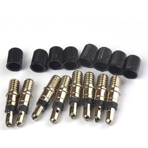 8x 28mm Road Bike Bicycle German-type Tyre Valve Core with Caps Replacement