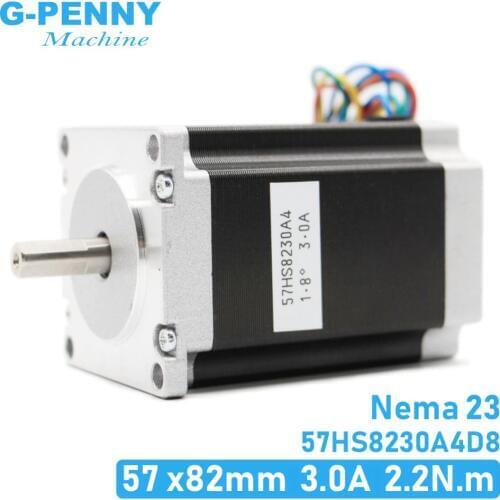 NEMA 23 CNC Stepper motor 57x82mm 3A 2.2N.m D=8mm 6.35mm 315Oz-in Nema23 CNC Router Engraving milling machine 3D printer