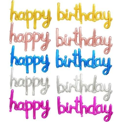 Happy Birthday Letter Balloons Gold Silver Pink Blue Aluminum Foil Ballon for Kids Adults Birthday Anniversary Party Decorations