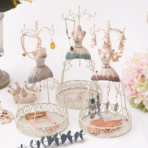 Retro Jewelry Rack European Necklace Rack Earrings Display Rack Decoration Rack Iron Cage