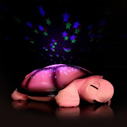 Hot selling Turtle led Night Light Stars projector for baby Lamp toy With music Christmas birthday gift