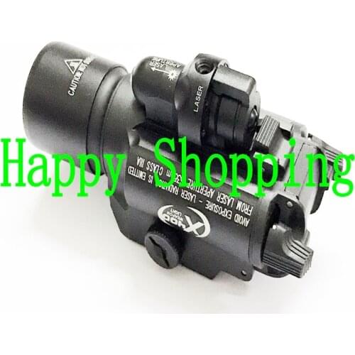 Tactical X400 Laser Light Combo Led Weapon Gun Red Laser Flashlight Handgun Scout Light Rail Mounted For Hunting