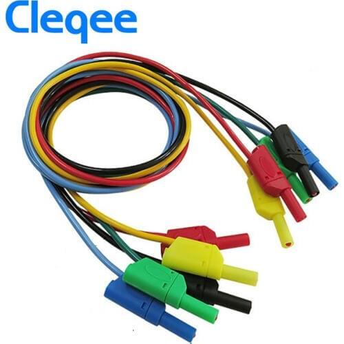 Cleqee P1050 1M 4mm Banana to Banana Plug Soft Silicone Test Cable Lead for Multimeter Testing Electronic Equipment 5 Colours
