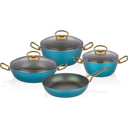 Ultra luxury cookware set quality cookware cookware suitable different tencereNeva N2806 Menthol Plus 7 Piece Granite Set cookware set