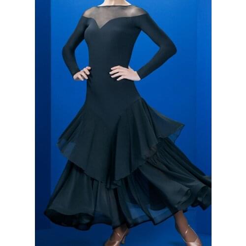 2018 Ballroom Dance Dresses Ladys Long Sleeve Tango Waltz Dancing costumes Women Ballroom Dance Competition Dress W18017