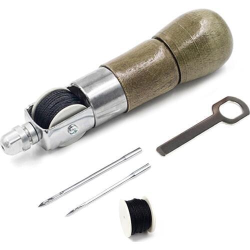 1 Set DIY Leather Sewing Tool Leather Hand Sewing Machine Waxed Thread for Leather Craft Edge Stitching Belt Strips Tools