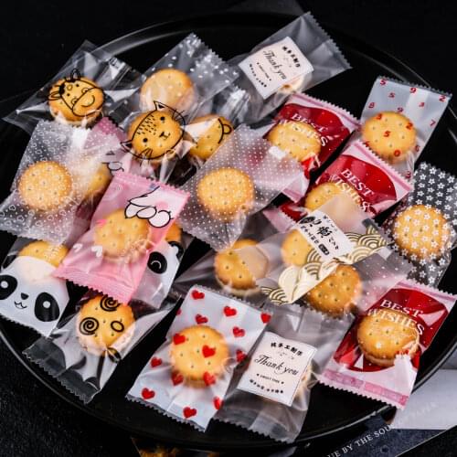 LBSISI Life 200pcs Hot Seal Bag Button Biscuits Mini Candy Cookie Chocolate Baking Machine Sealed Food Packing Party Favors