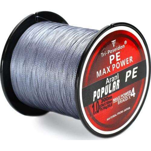 300M HOT SALE 4 Strands Multifilament PE Fishing Line 8 - 60 LB 4 strands weaves braided wire strong fishing lines ocean fishing