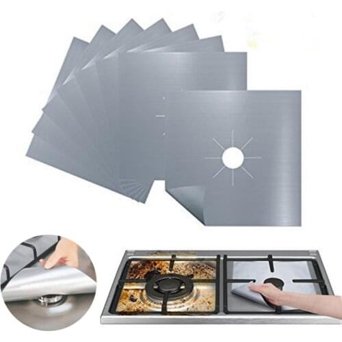 4Pcs Gas Stove Protectors Reusable Gas Stove Burner Covers Kitchen Mat Gas Stove Stovetop Protector Cleaning Pad Liner Cover