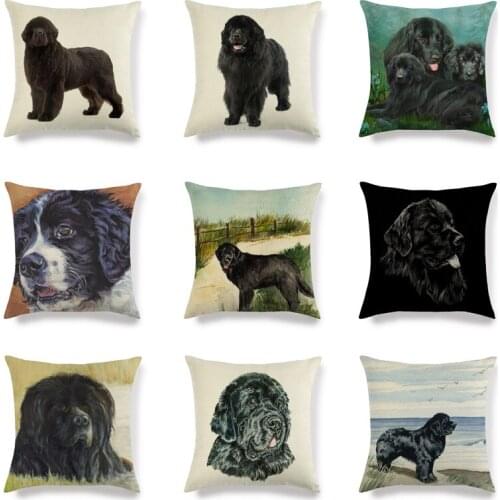 45cm*45cm NEWFOUNDLAND DOG linen/cotton throw pillow covers couch cushion cover home decorative pillow covers