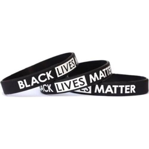 Black Lives Matter Bracelet Bangles for Men Women Black Silicone Rubber Wristband wholesale available 1 pcs