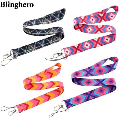 CB767 Geometry Neck Strap Keychain Lanyard For Keys ID Card Badge Holder DIY Hang Rope Neckband Keycord Lariat Lanyards