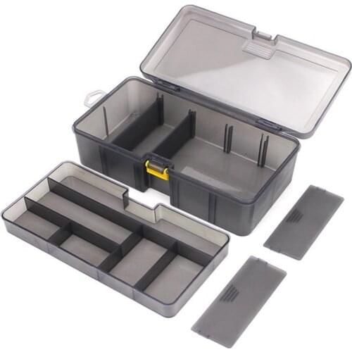 Fishing Storage Box Waterproof Plastic Double Layer Fishing Tackle Lures Hook Bait Box Storage Case Fishing Tackle Boxe