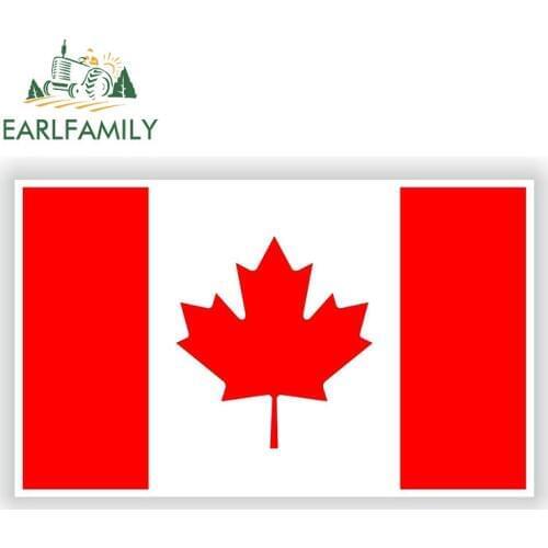 EARLFAMILY 13cm x 7.8cm Canada Flag Sticker Bumper Decal Car Aufkleber Auto Bike Moto Decal Vinyl Waterproof Car Stickers