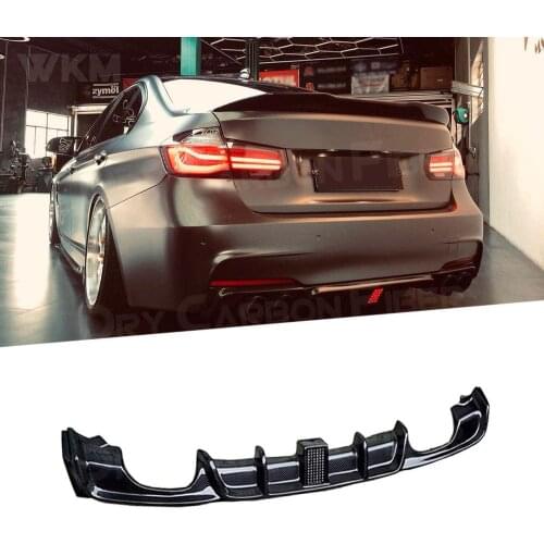 Rear Bumper Lip Diffuser With LED Light For BMW F30 F35 320i 328i 335i M Sport 2012 - 2018 Four Outlet Exhaust Guard