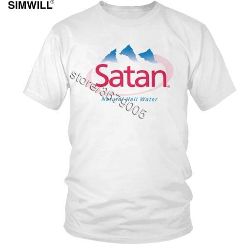 Streetwear Brand Satan T Shirt Men Natural Hell Water T-shirt Fashion Graphic Tee Designer Cotton Tops Hip Hop Summer Tshirt