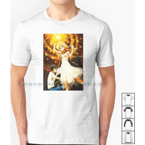 Your Lie In April T Shirt 100% Cotton Your Lie In April Music Japanese Shigatsu Kimi Uso Miyazono Kaori Aima Kousei Sawabe