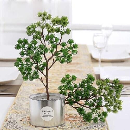 Artificial Plant Fake Green Plants Pine Branch Plastic Green Plants For Home Office DIY Decoration Simulation Flowers