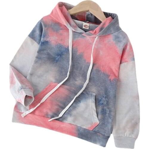 Little Girl Clothes Set top Tie Dye Tracksuit Spring Boys Crewneck Kids Top Hoodie fashion European and American street style