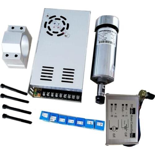 Best ! cnc spindle 500W air cooled 0.5kw milling Motor & spindle speed power converter &52mm clamp & 7 pcs er11 collet for DIY