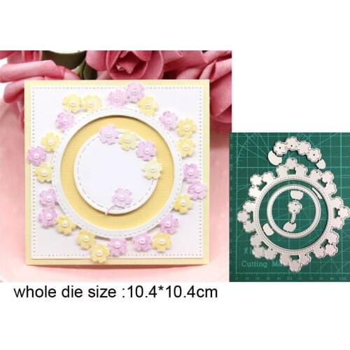 Metal cutting dies cut die mold flower circle frame decoration Scrapbook dies paper craft knife mould blade punch stencils dies
