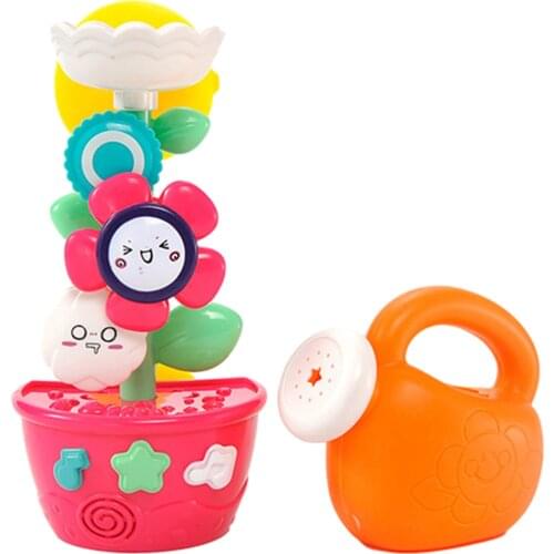 Cute Cartoon Sunflower Toddler Bath Toys 1-4 Years Old Babies Water Educational Toys Eco-friendly Develop Coordination Ability