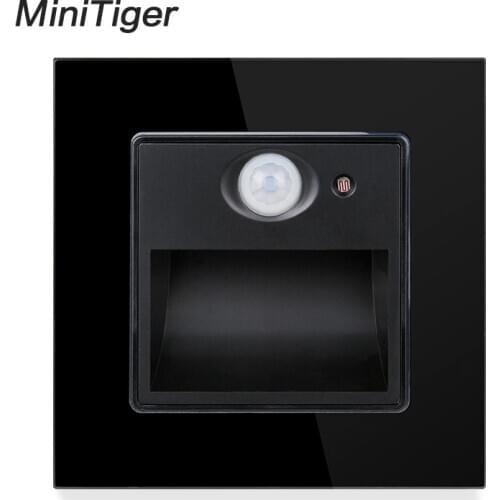 Minitiger New Arrival Porch / Corridor / Corner / Stair Lamp Wall Footlights Switch Human Body Sensor Lamp Crystal Glass Panel