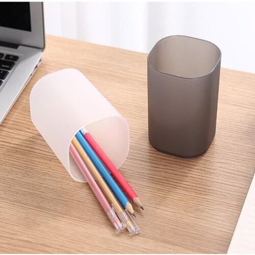 Multifunctional Home School Office Student Desktop Organizer Creative Pen Holder Decoration Transparent Frosted Storage Box