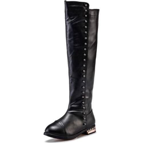 3-12 Year Fashion Over The Knee Rive Autumn Winter Boots 2020 ChildrenS Shoes For Big Kids Girls Snow Leather Plush Warm Boots