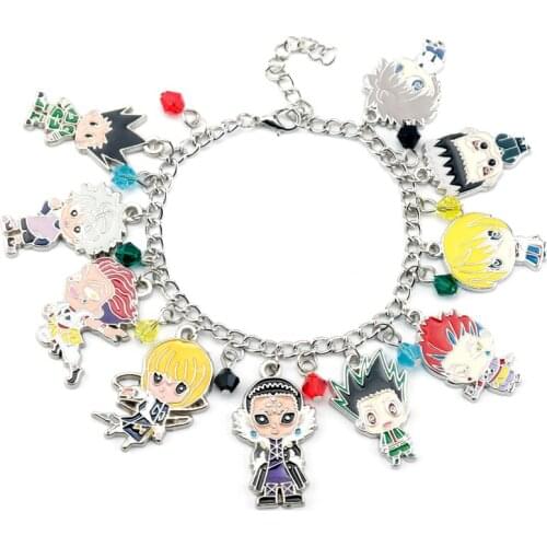 Fashion Hunter X Hunter Novelty Charm Bracelet Anime Manga Accessories Gon Freecss Killua Zoldyck Kurapika Hisoka Jewelry Gifts