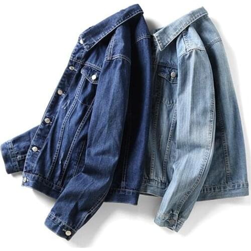 High Quality Bomber Denim Outerwear Mens Ripped Holes Lt Blue Jean Jackets New 2021 Autumn Spring Garment Washed Mens Denim Coat
