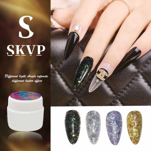 New Nail Art Sequins For Nail Polish Semi Permanent reflective glitter Diamond nail art nail builder gel For UV Gel nail polish