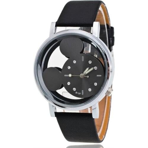 2021 New Mickey Quartz Watch Fashion Crystal Diamond Ladies Student Women Anime Clock Girls Cartoon Children Watches Gift Hot