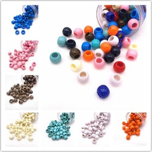 New 30pcs/lot 12x10mm Acrylic Spacer Beads Big Large Hole Beads For DIY Jewelry Necklace Making 12 Colors Pick