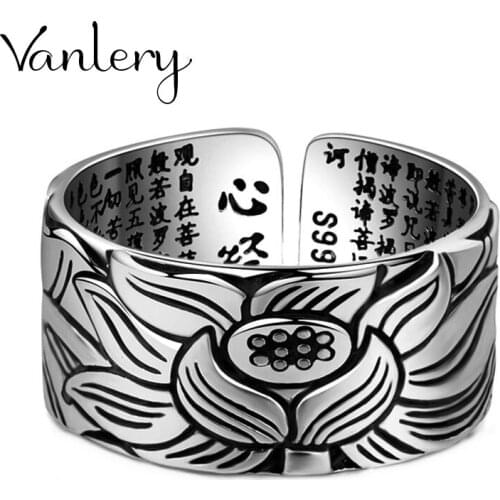 New Trendy Personality Punk Lotus Flower Rings For Women Lady Resizable Size Rings Party Jewelry Charm Gifts