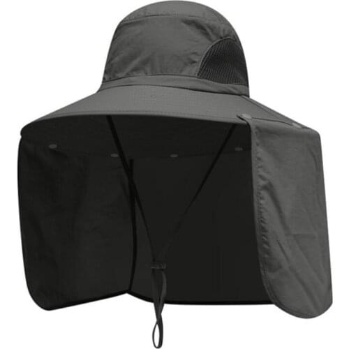 Wide brim bucket hat with neck cover quick dry large brim fishing hat outdoor sports jungle hiking hat men fishermen sun hat cap