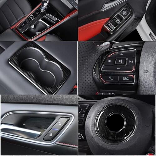 Black item for MG6 2020-2021 Window regulator switch panel Steering wheel button Decorative frame stainless steel