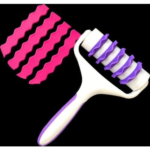 Cookies Cake Dough Bread Pie Wave Pattern Roller Cutter Mold Baking Tools